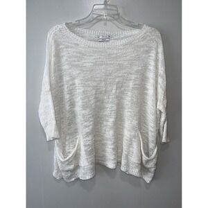 Zara Knit Italian Yarn White Oversized Sweater, Small